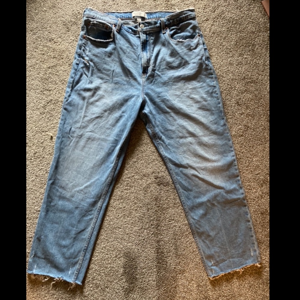 Ultra high rise ankle jeans